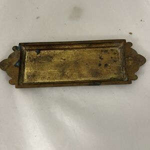 Vintage Brass 7” Accent Tray w/ Handles Decorative Collectible